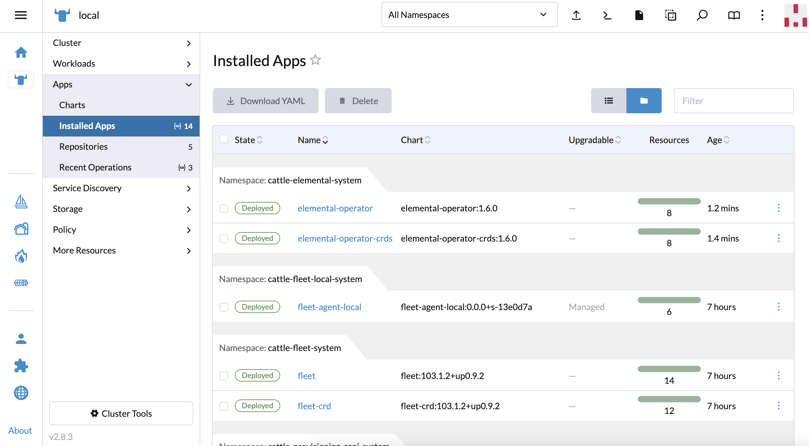 インストールSUSE® Rancher Prime: OS Managerオペレーターのスクリーンショット3