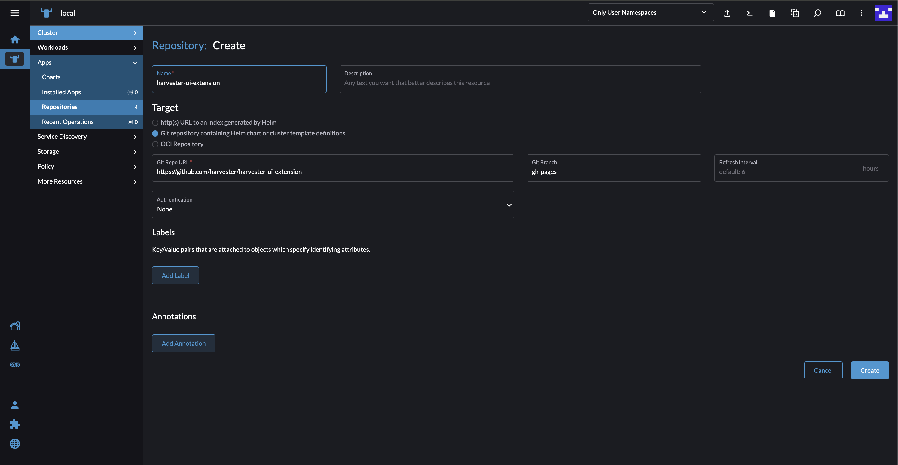 ui extension app repository setup