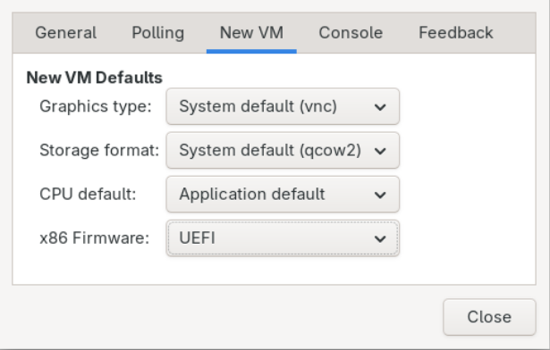 Specifying default options for new VMs Specifying default options for new VMs