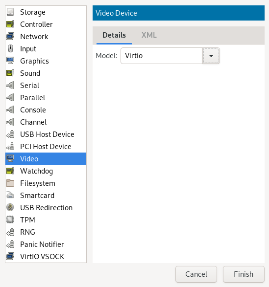 Add a new video device Add a new video device